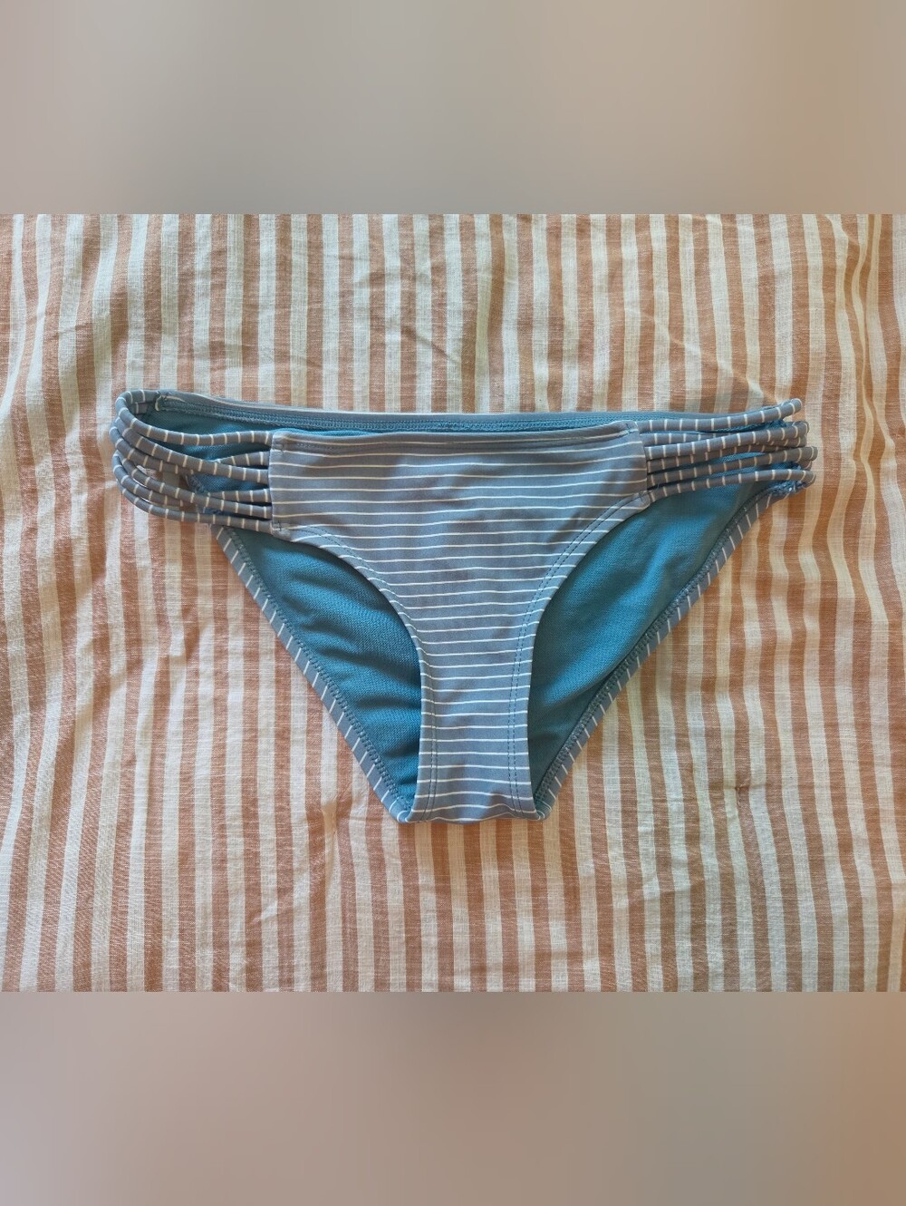 Xhilaration Striped Blue Bikini Bottoms - Size XS